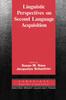 The Linguistic Perspectives On Second Language Acquisition Book