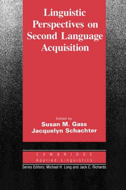 The Linguistic Perspectives On Second Language Acquisition Book