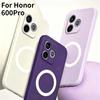 Car Magnetic Holder Liquid Silicone Soft Case for Honor 600 500 400 300 200 Pro Ultra Original Quality Skin Feel Anti-drop Cover