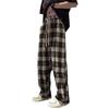 Men's Japanese Plaid Wide-Leg Casual Pants - Summer Retro Loose Fit