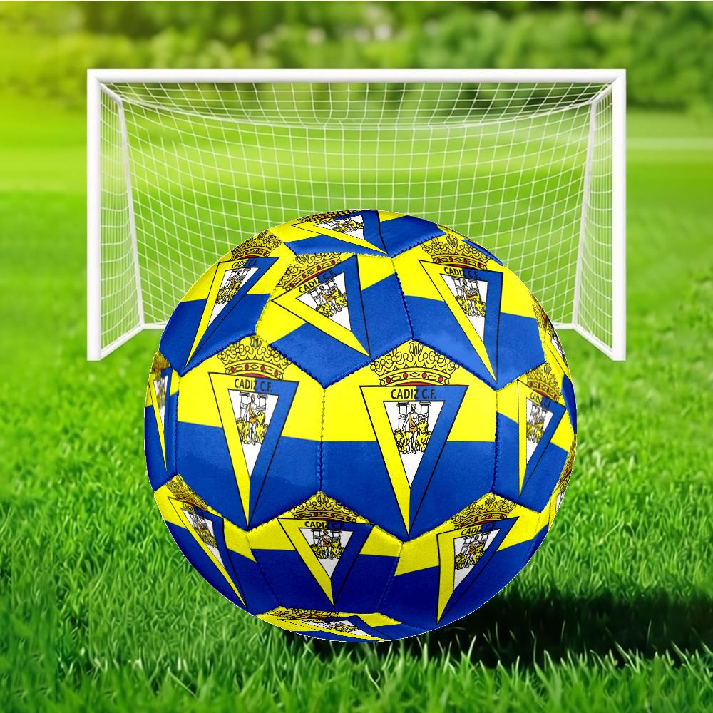 Cadiz Crest Design Soccer Ball Size 5 Soccer Ball, Machine-stitched, Soft and Comfortable, Suitable for Training and Matches Fan Gift