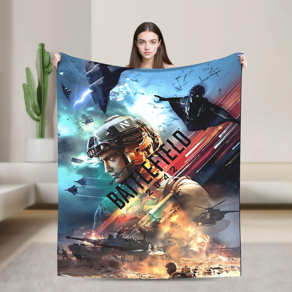 Battlefield 2042 Game Flannel Blanket  Soft Durable Throw Blanket for Home Decor Travel Funny Bedspread Sofa Bed Cover