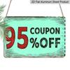 2D Flat, Bohemian Aluminium Coupon Board Wall-Mounted Suitable for Christmas, Thanksgiving, Easter & Hanukkah - Discount Voucher Display Sign with
