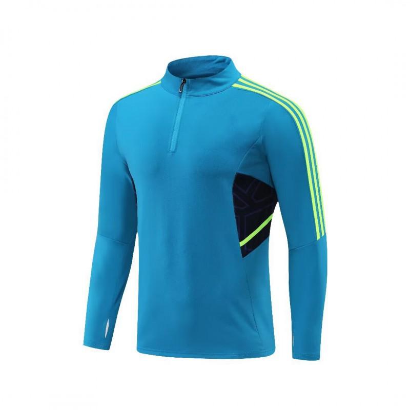 Mens Womens Soccer Training Kit Set Long Sleeve Half-Zip Hoodie Sports Jersey Uniform Breathable Quick-Dry