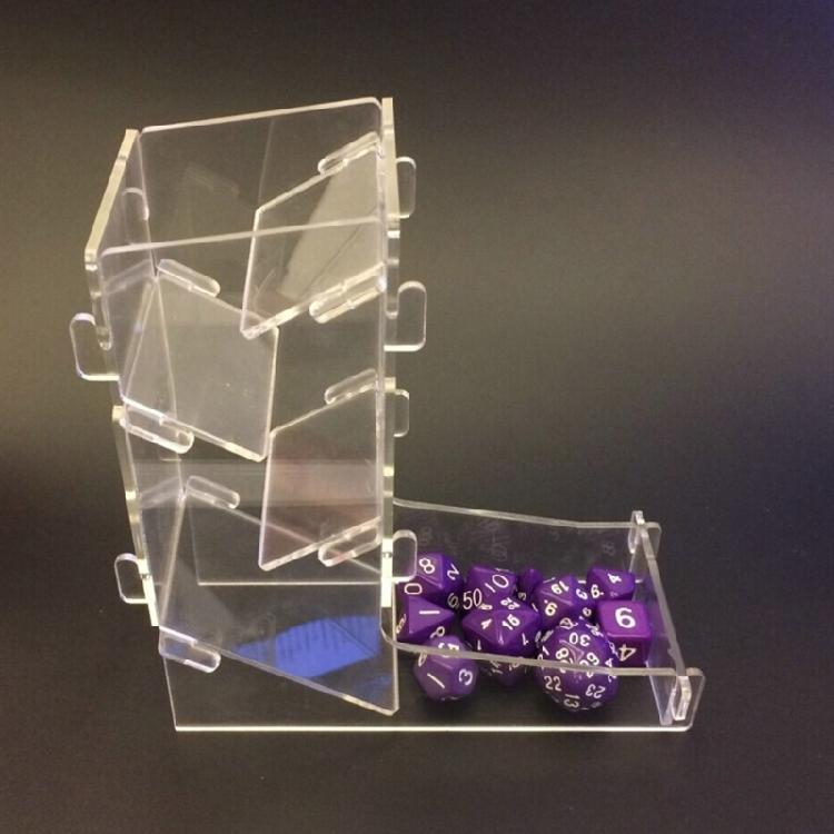 Board Game Dices Rolling Tower Portable Dices Dispenser Roller Acrylic Clear Dices Tower Tabletop Game Accessories