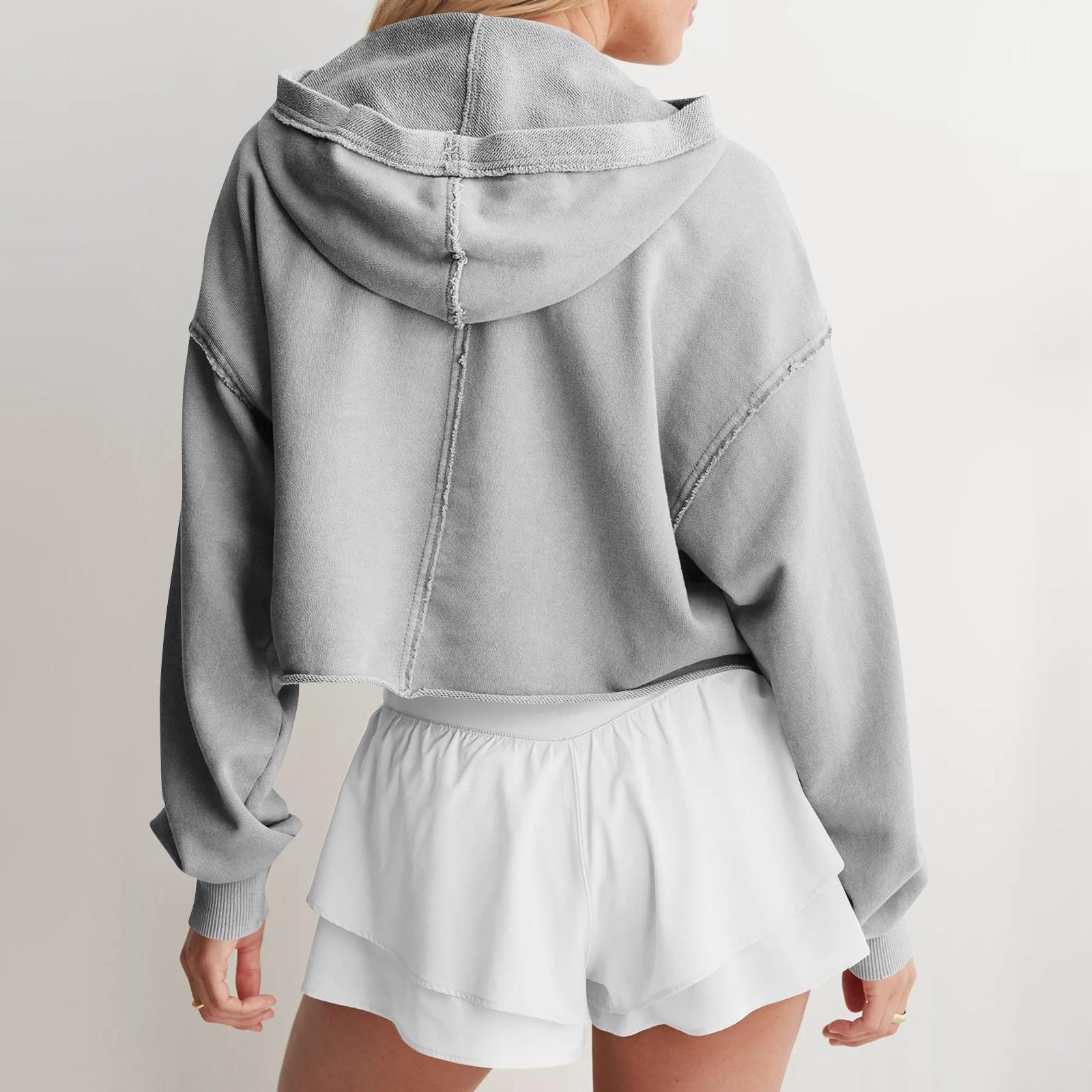 Женская модная однотонная свободная кофта с V-образным вырезом и длинными рукавами — фото 3