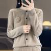 QingHe Cashmere Women's 30% Cashmere Cardigan - Soft & Warm Wool Blend Sweater