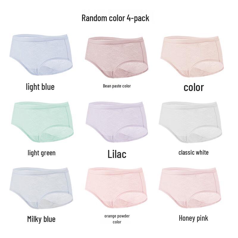 

Agentmuse Women s 7A Antibacterial Lace Briefs 4-Pack M