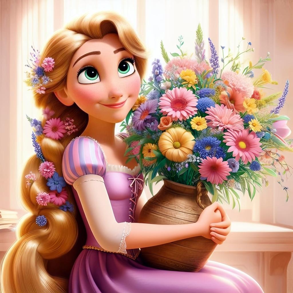 Diamond Embroidery Rapunzel Cinderella Cross Stitch Mosaic Princess Picture of Rhinestones Painting Handmade Gift