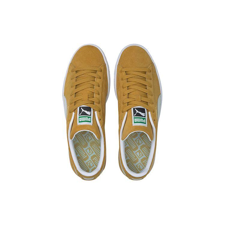 Puma Suede Classic 21 Unisex Honey Mustard White Sneakers 374915-05