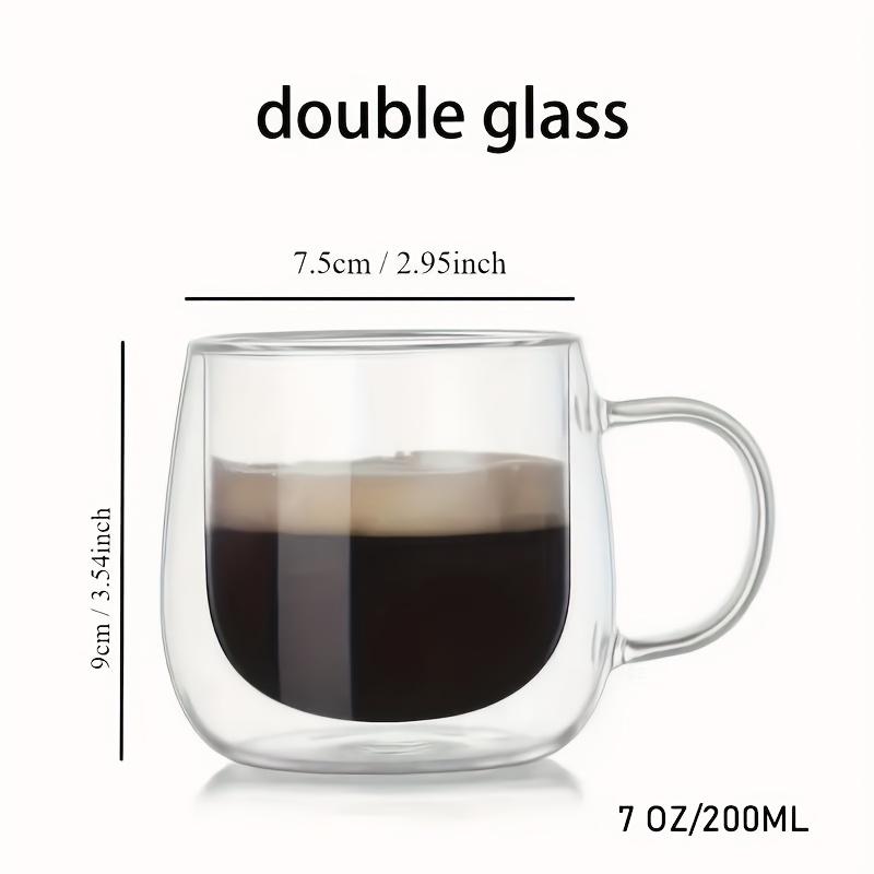 Doppelwandige Borosilikatglas-Tasse mit Henkel Hitzebeständige moderne Tasse für Kaffee Tee