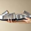 Fashion Krazing Pot Cow Leather Super High Wedges Casual Beach Slingback Mules Platform Summer Sandals Concise Luxury Outside Slippers