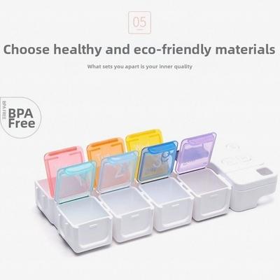 Portable Large Capacity Smart Pill Case 7 Lattice Reminder Weekly Pill Organizer Colorful Vitamin Box Travel Use