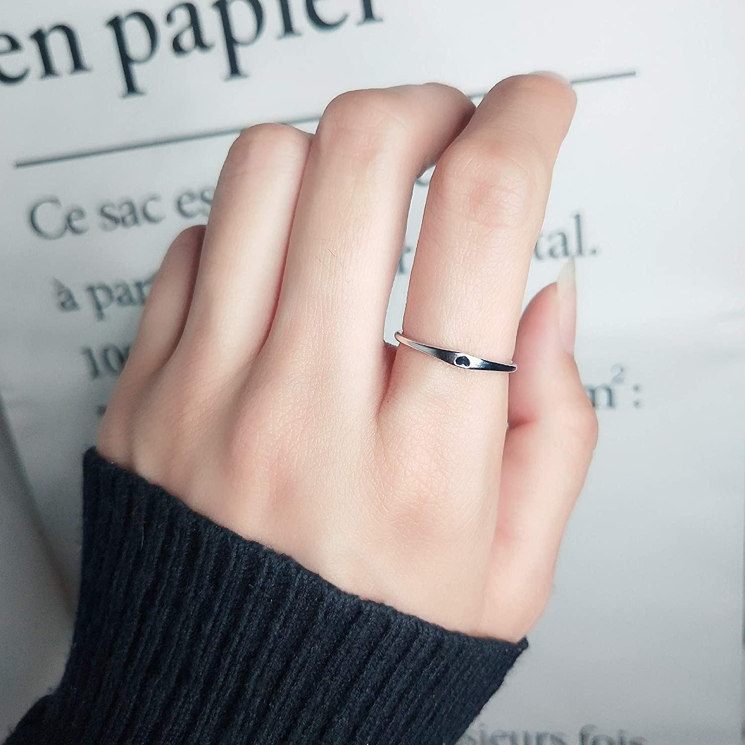 Elegant European & American Style S925 Sterling Silver Heart Resin Enamel Ring for Women Size 9