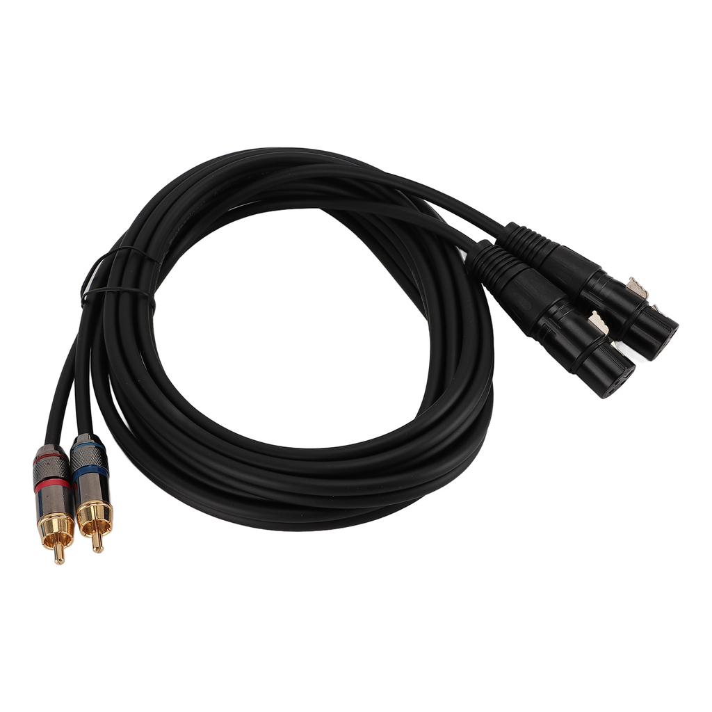 Dual Male to Dual XLR Female Cable 22AWG Copper PVC Casing XLR Cord for Amplifier Mixer 3 Meters