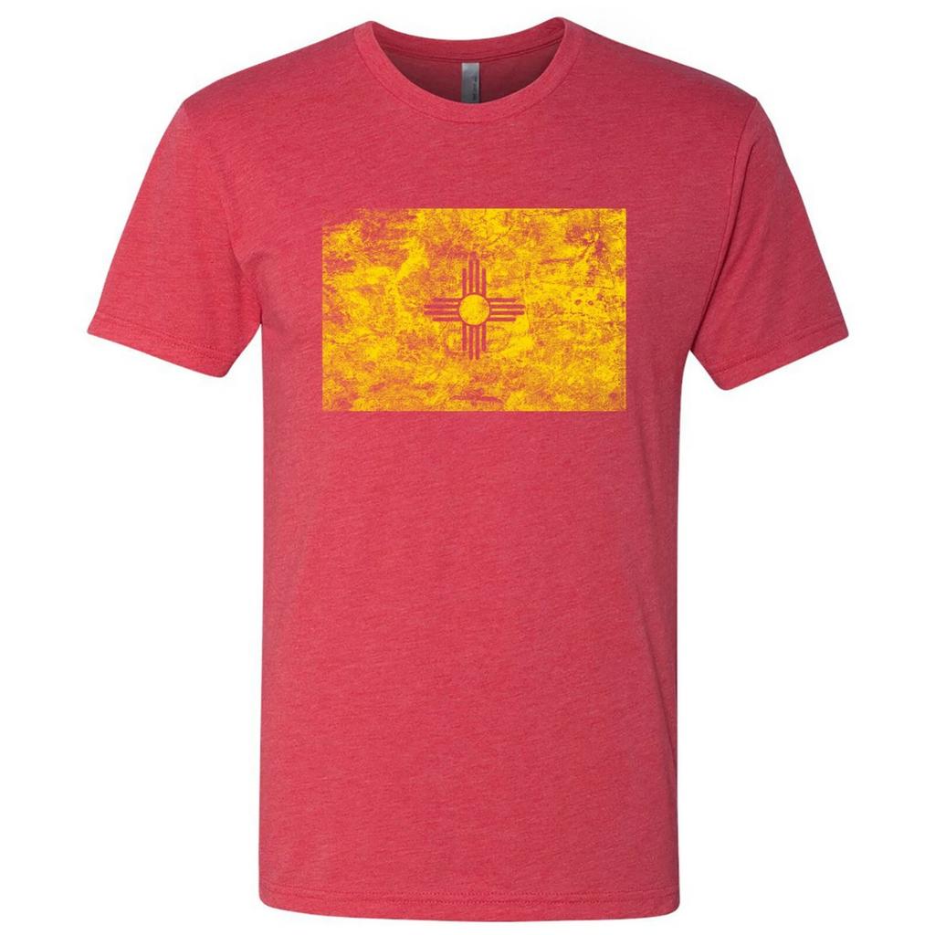 New Mexico Flag State Pride Triblend Mens T-Shirt - Heather Red