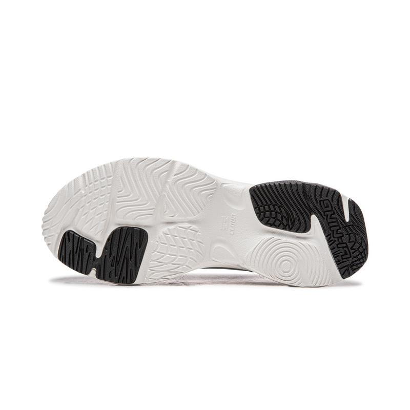 Li-Ning Synthetic Leather Comfortable Trendy Fashion Shock Absorbing Wear Resistant Low Top Casual Shoes Kids sneaker White Silver AGLV174-2