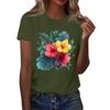 Women's Fashion Casual Printed Round Neck Short Sleeved T-Shirt Top T-Shirt Top Top