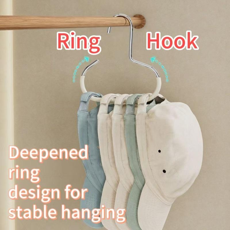 1-20Pcs Circle Ring Hat Hanger Versatile Manganese Steel Round Hook - Perfect for Hats,Ties,Scarves & Bags,Strong Load-Bearing