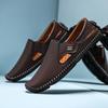 Casual men's shoes shoes leather shoes comfortable lazy driving shoes buckle hand-sewn beanie shoes men