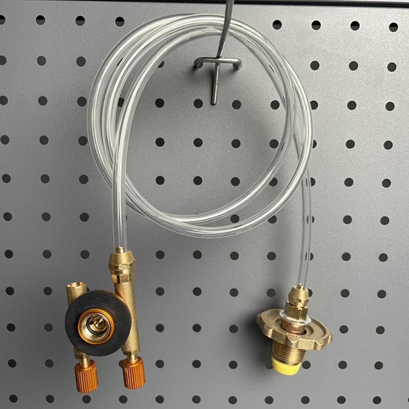 Reusable Outdoor Gas Canister Inflation Valve - Dual-Ended Connection Line