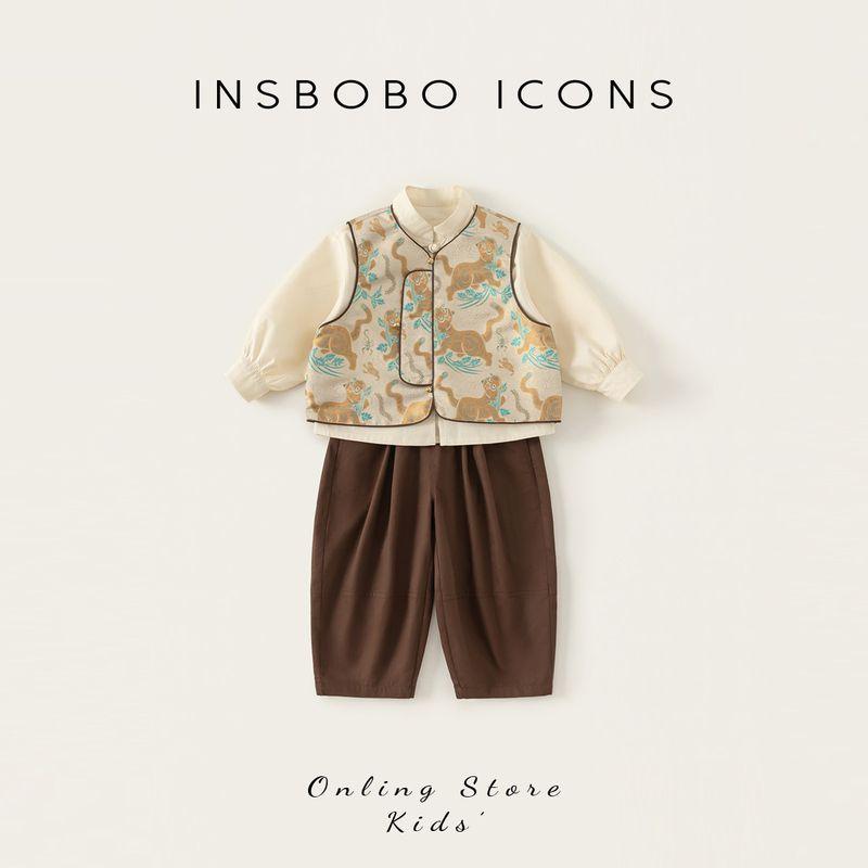 One-Year-Old Boy s Formal Wear, New Chinese-Style Baby Boy Outfit, Children s Hanfu Spring Clothing, 2026 Model, Trendy Little Gentleman Clothes Yellow (Spring and Autumn) 80