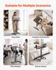Standing Desk, Adjustable Height Mobile Stand Up Desk with Tilting Desktop, 650 x 480 mm Small Computer Sit Stand Rolling Workstation with 4 Casters,