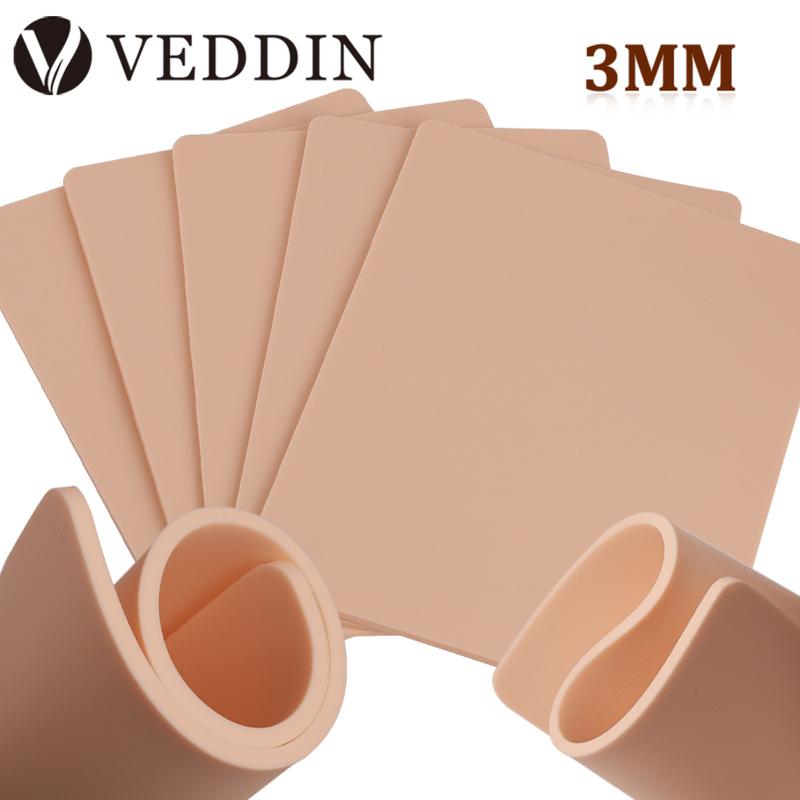 15/10/8/5/1pcs Tattoo Practice Skin 3MM Silicone Fake Skin Double-Sided for Permanent Makeup Training Supply Tattoo Accessory 1 PCS