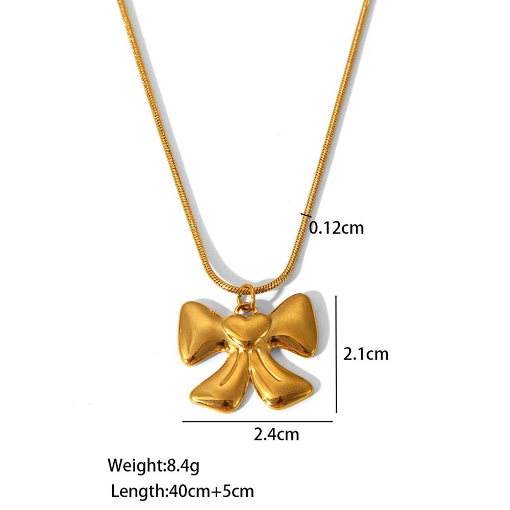 Yori Trendy Heart Butterfly Fashion Pendant Clavicle Necklace for Women Stylish Unique Rust Proof Metal Daily Neck Jewelry Bijou