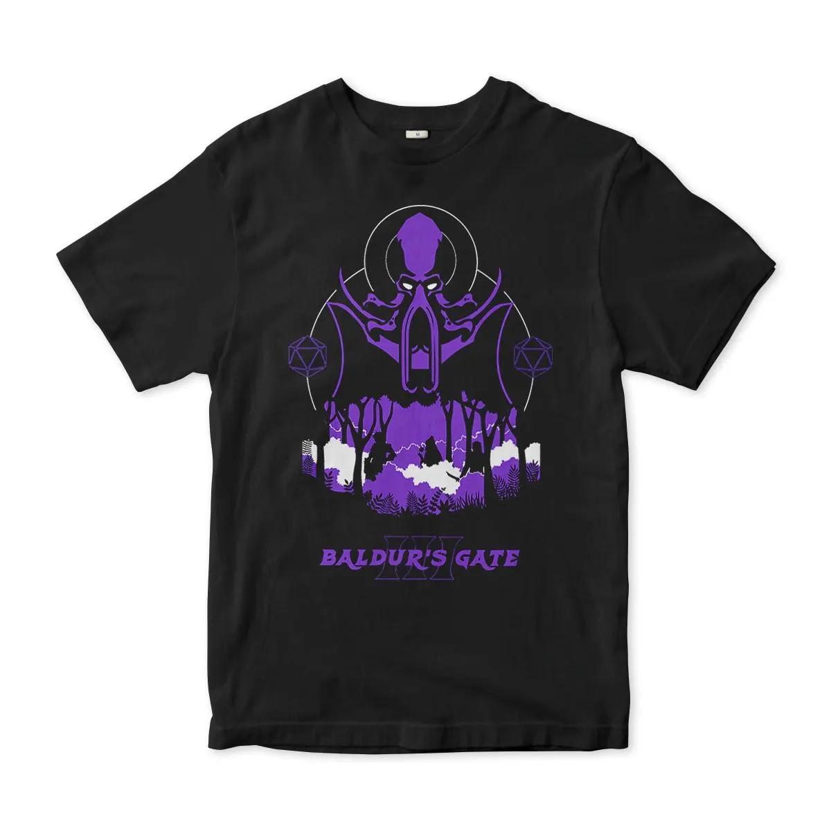

Baldurs Gate III Pattern Printed Tshirt Unisexs and Womens Game Style Top SpringSummer Pure Cotton Short Sleeve Unisex Tshirt S