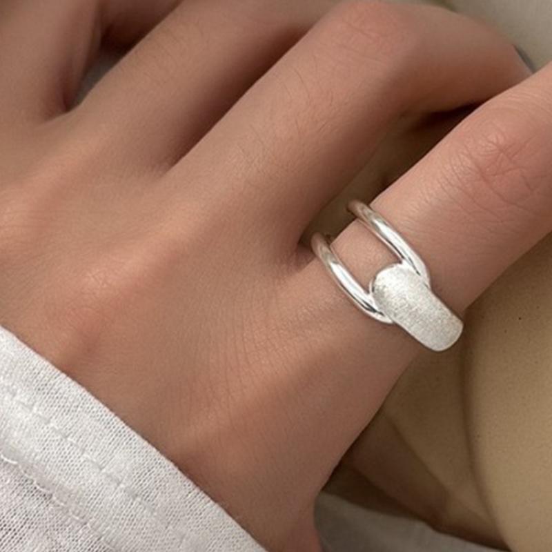 PANJBJ 925 Sterling Silver Irregular Geometry Ring for Women Versatile Minimalism  Accessories Jewelry Party Gift Dropshipping