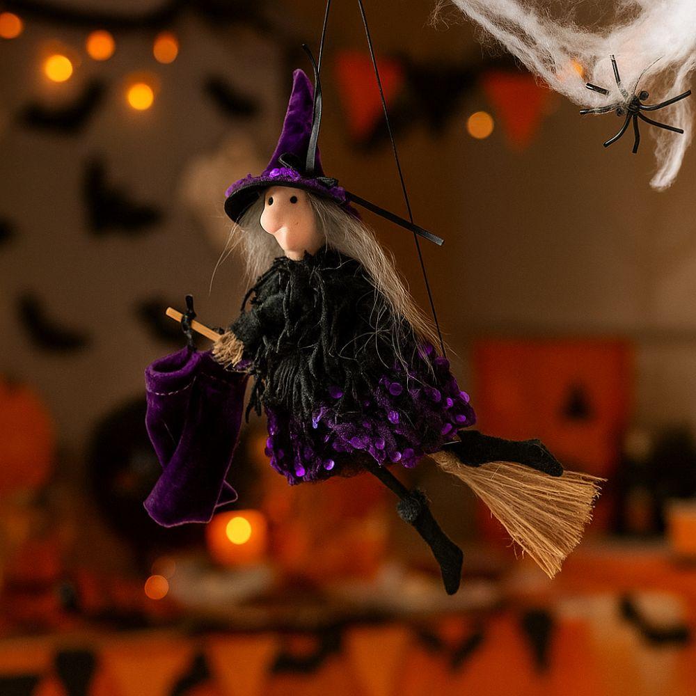 Gothic Broomstick Witch Ornament Witch Hat Ghost Witch Pendant Halloween Party