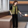 Elegant Gold Velvet Suit – Spring/Autumn for Middle-Aged Women: Chic Chinese Style Vest & Casual Three-Piece Set.