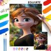 Disney Anna Paint By Number Kit Portrait Drawing Canvas DIY Picture Home Decor Modern Wall Art Gift For Fans Unique Hobby Crafting Decor