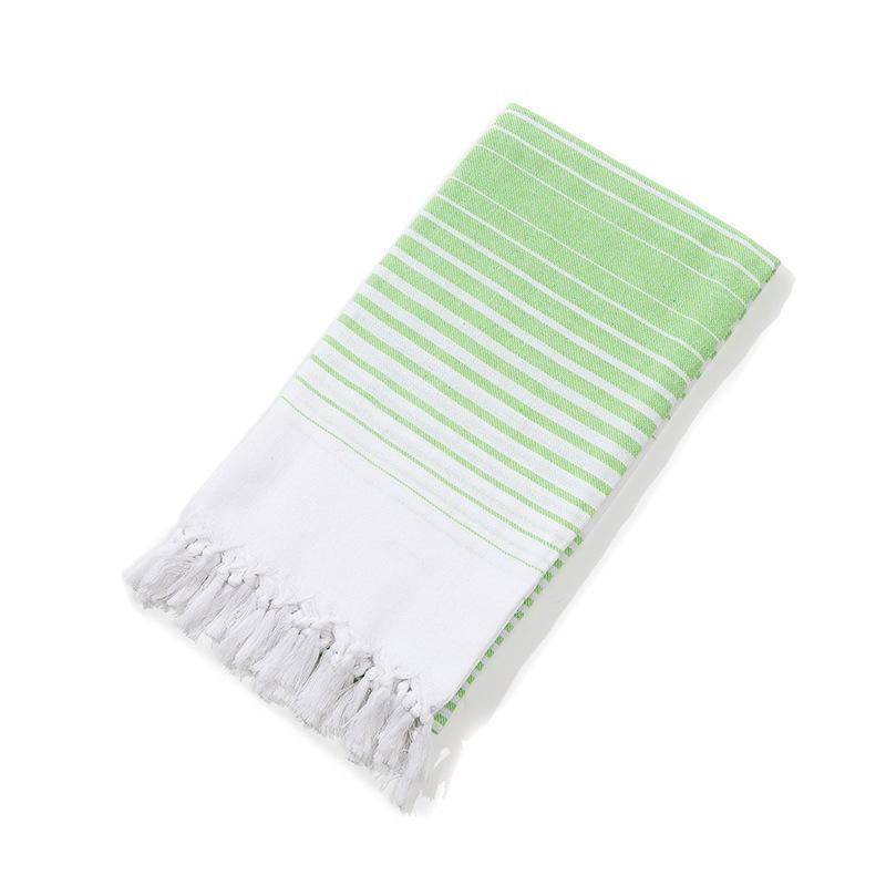 Premium Hot-selling Bathing Türkiye Cotton Adult Tassel Beach Towel Children's Striped Bath Towel Customizable Pad