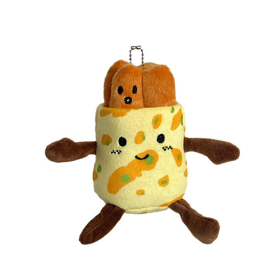 

Fritters Pancake Cute Plush Toy Key Chain Creative Food Doll Removable Doll