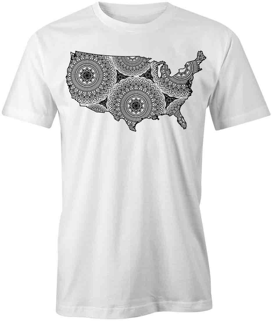 AMERICA MANDALA TShirt Tee Short-Sleeved Cotton CLOTHING S1WSA271 S