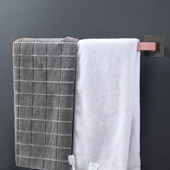 Towel Bar Self Adhesive Good Load-bearing Moisture-proof No Drilling Strong Adhesiveness Hanging Towel Waterproof Toilet Single Rod Towel Rack