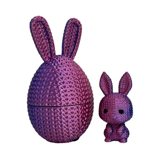 3D-gedrucktes Osterhasen-Ei Vorgefülltes Osterei mit Hase darin Osterkorb-Füller für Zuhause Büro Schreibtisch Dekoration