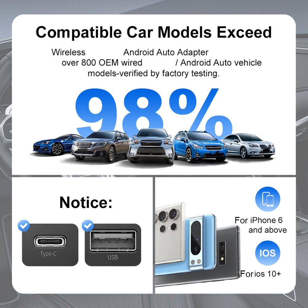 2in1 Android Auto Wireless Adapter Car Interconnection Box Car Adapter Wireless Box Plug And Play