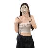 #Human Cotton Letter Printing Spice Girl Outer Wear Sling Vest Slim Fit Versatile Beautiful Back Lazy People Free Underwear Top