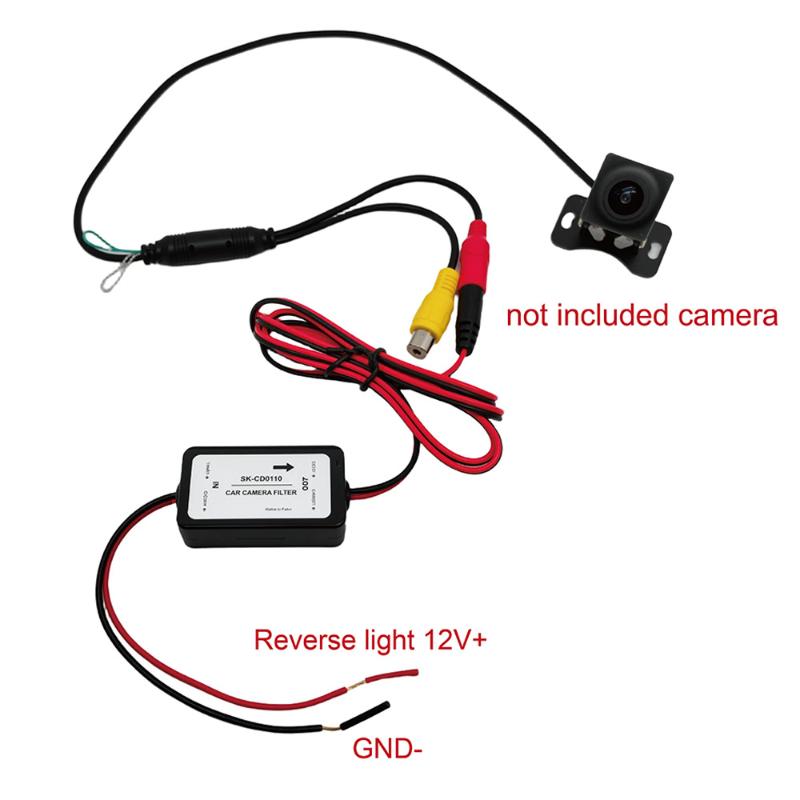 12V DC Power Relay Capacitor Filter Connector Car Rear View Rectifier For Backup Auto Car Camera Filter Solve Ripple Splash