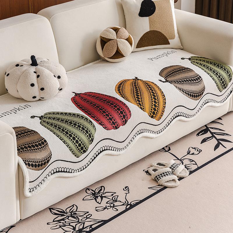 

Special-Shaped Pumpkin Sofa Cushion Irregular Sofa Cover New Four-Season Universal Non-Slip Leather Sofa Seat Cushion 90*90cm