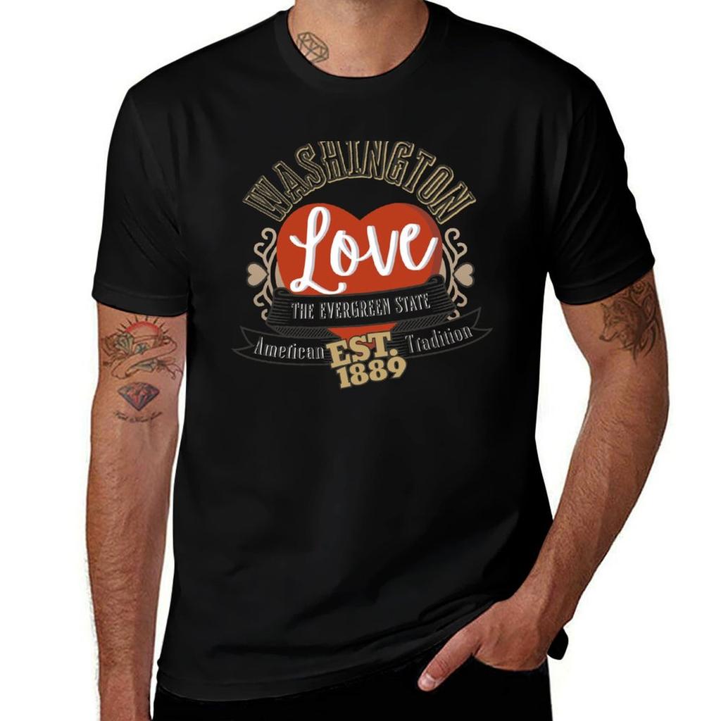 Washington Love Tshirt Breathable Workout Short Sleeve Top Tshirt