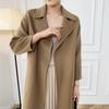 Women Wool Coat TIDENOVEL 100% Wool Autumn Wool Long Coat Handmade Loose Pea Coat Winter Warm Wool Long Jacket Cashmere Overcoat