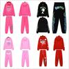 Sp5de Singer Spider Web Letter Hoodie Sweatshirt Pants Set Men Women Streetwear Sporty Casual Outfit