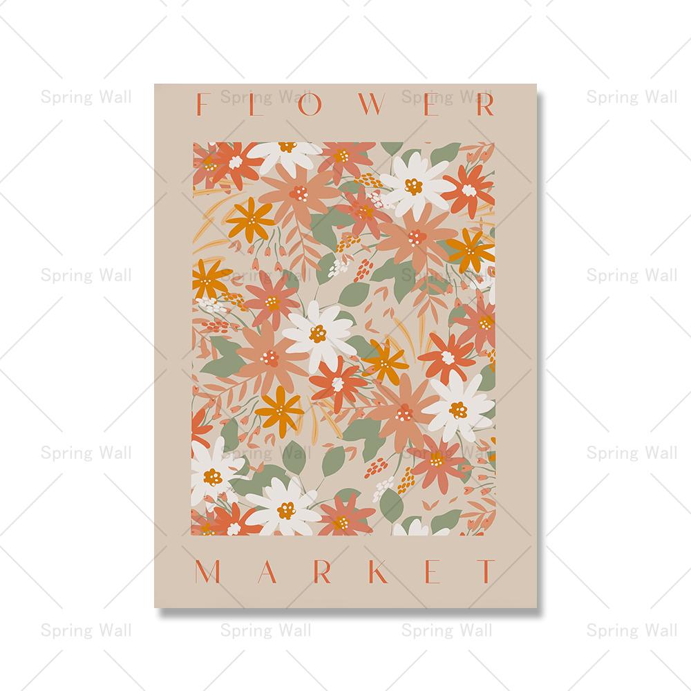 

Абстрактные цветочные оранжевые минималистские скандинавские постеры и принты, художественная живопись на холсте, настенные картины в стиле бохо для декора гостиной 21x30cm No Framed