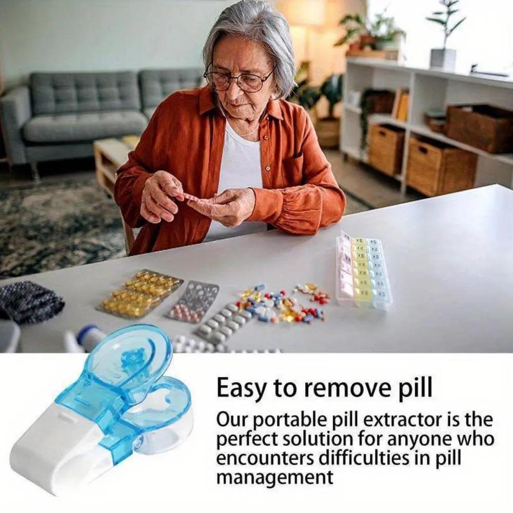 Portable Easy-Use Pill Remover, 2 Pack with Storage Case, Convenient Push Button Design