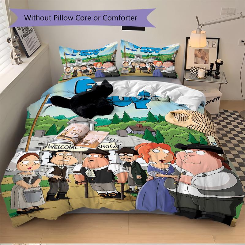 Welcome Quahog Print 3Pcs Bedding Set,Duvet Cover with 2 Bedro,Pillowcase Home Birthday Gift