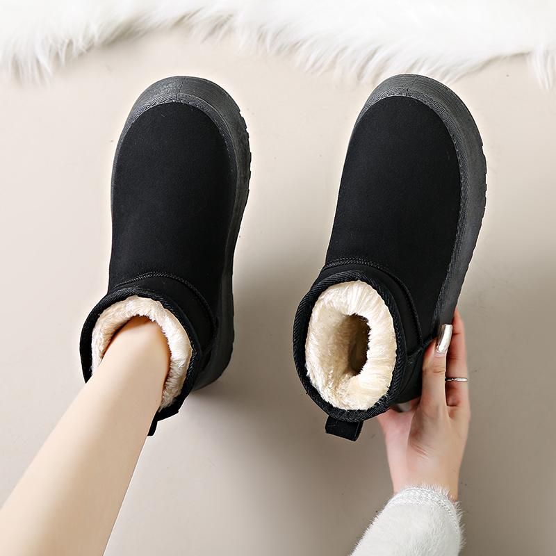 Lolita Stövlar Dam Låga Skor Australien Vinter Skor Stövlar-Dam Svart Ankel Snö Damer Höst Läder Shearling Päls